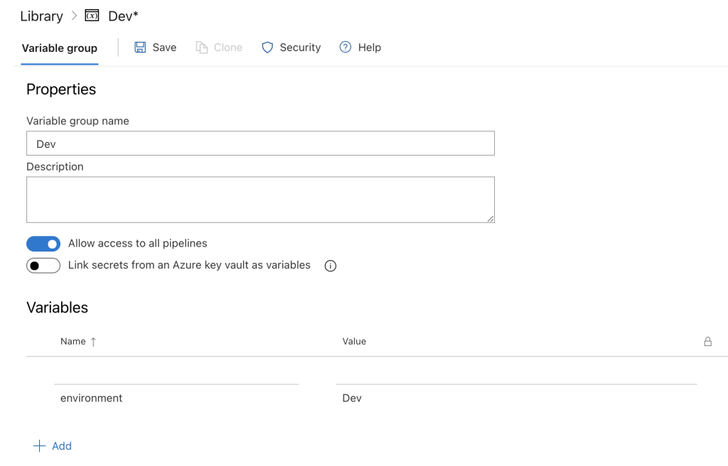 Azure DevOps variable groups