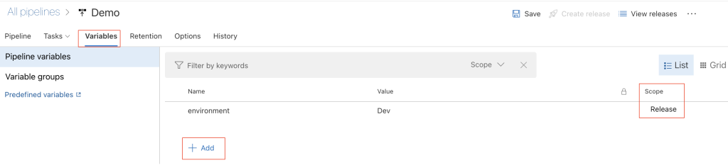 Azure DevOps Pipeline variables